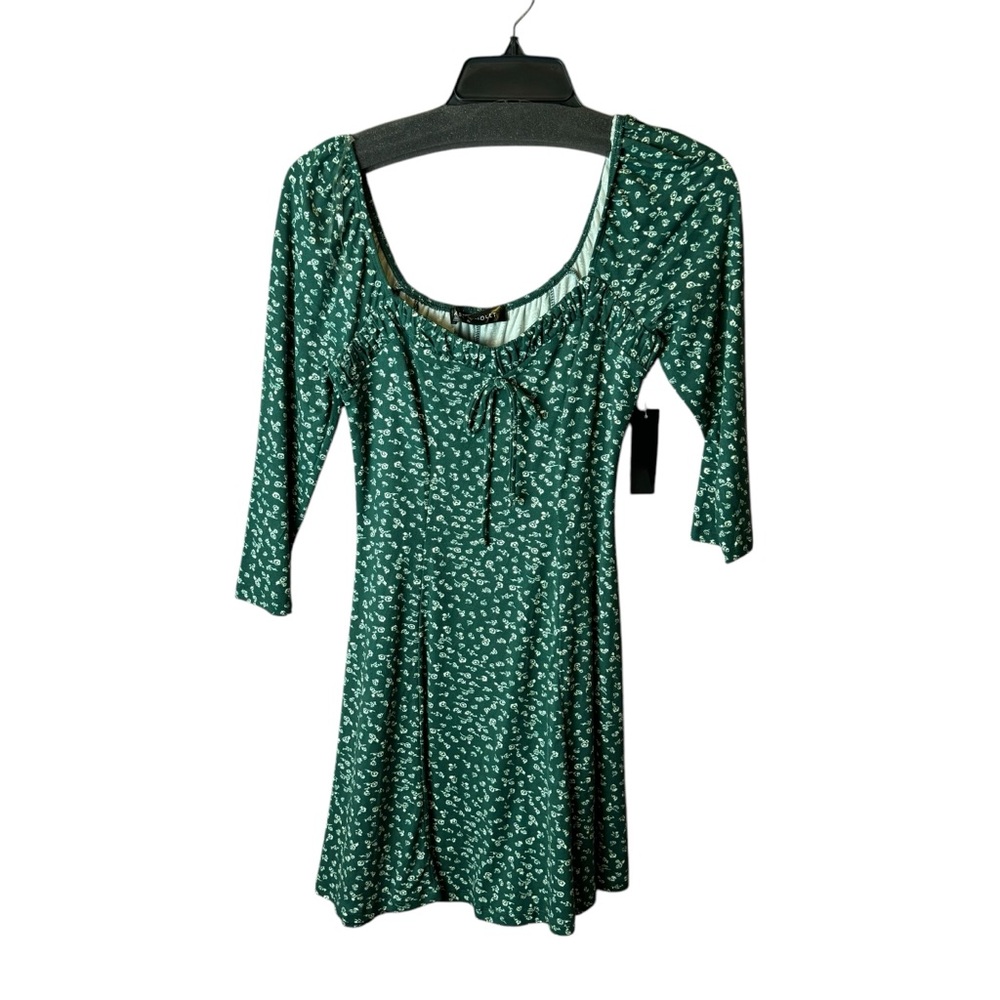 Ash & Violet Green Floral Dress - Small